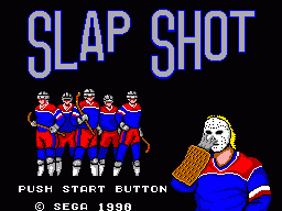 Slap Shot title screen for Sega Master System